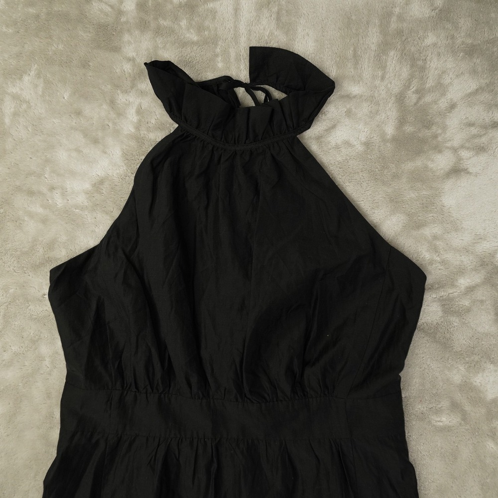 Banana Republic Dress Womens 12 NWT Black Lined Halter Ruffle Neck Chic Cocktail - Picture 2 of 11